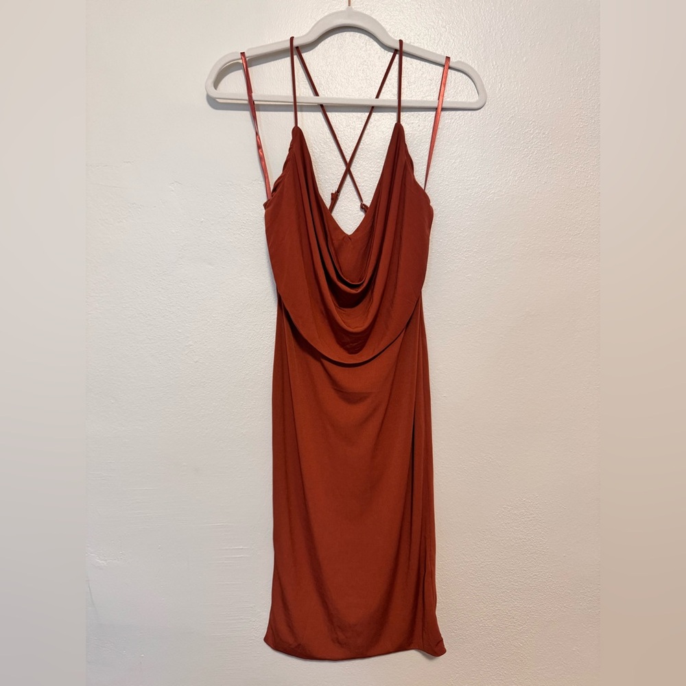 Chic Backless Rust Dress